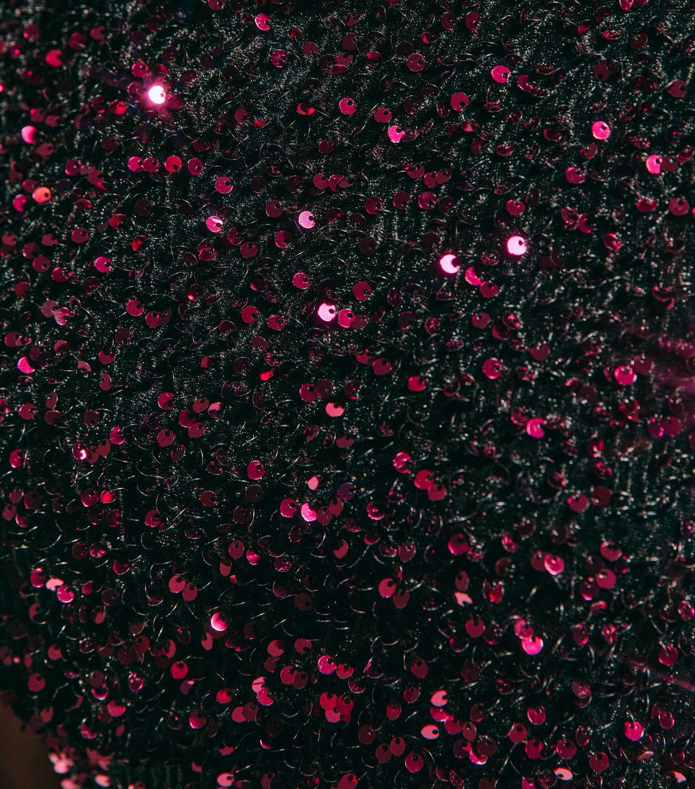 Dark Burgundy Velvet A-Line Midi Sequin Dress | New Look | New Look (UK)