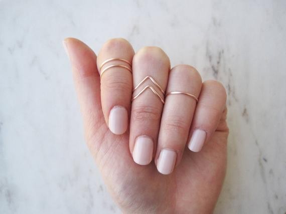 Rose Gold Knuckle Rings// Midi Ring Stacking Ring Band | Etsy | Etsy (US)