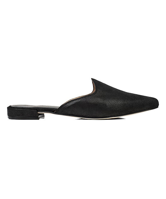 Black Metallic Studio Leather Mule - Women | zulily