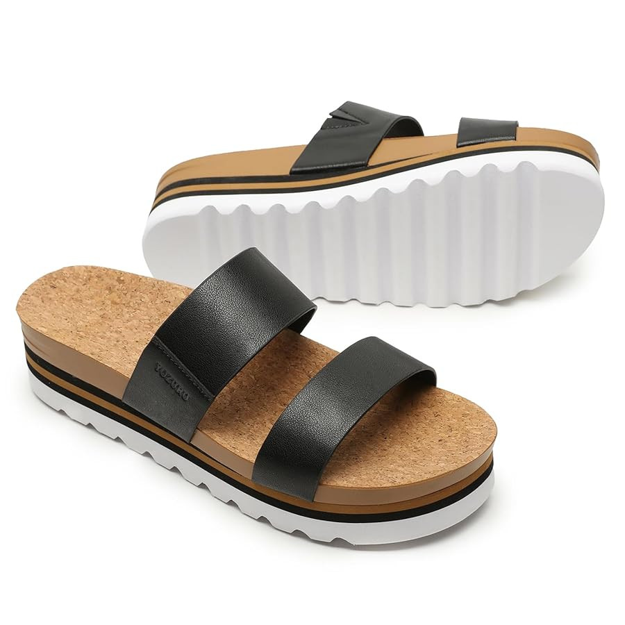Yozuru Womens Platform Sandals with Arch Support Slip on Slides Comfortable Summer Beach Sandals ... | Amazon (US)