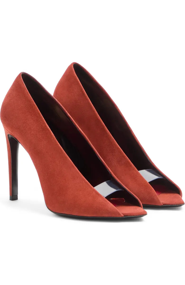Open Toe Révélé Suede Pump (Women) | Nordstrom