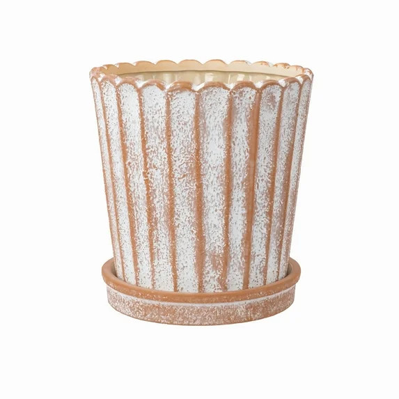My Texas House 8" Shell Planter Terra, High-Quality Ceramic Pot, 8.1" Diameter x 8.5" Height, Uni... | Walmart (US)