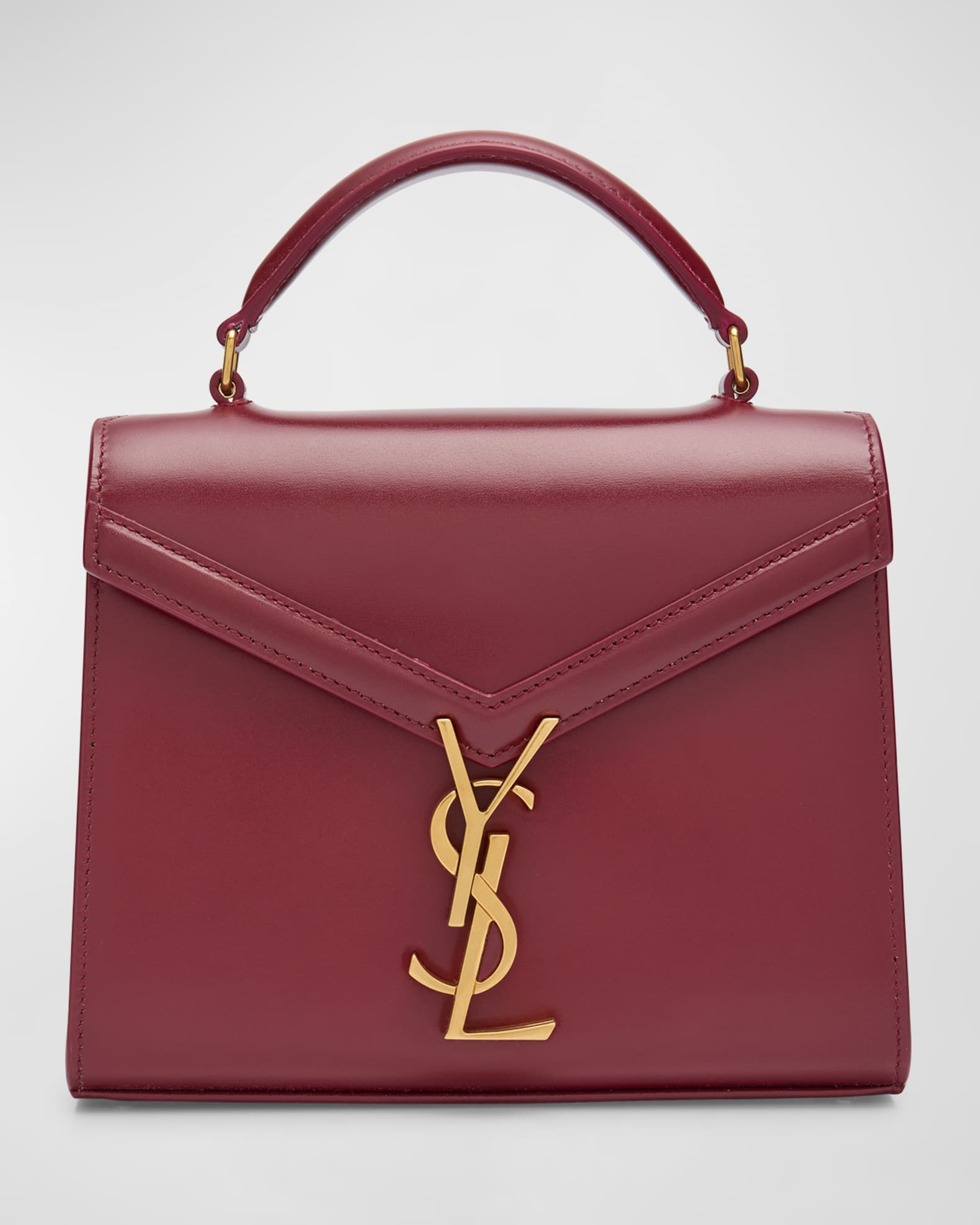 Cassandre Mini Monogram YSL Box Calf Top-Handle Bag | Neiman Marcus