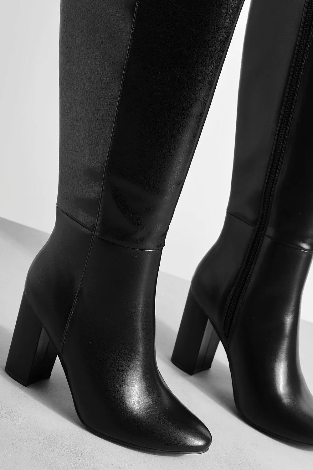 Knee High Block Heel Boots | Boohoo.com (UK & IE)