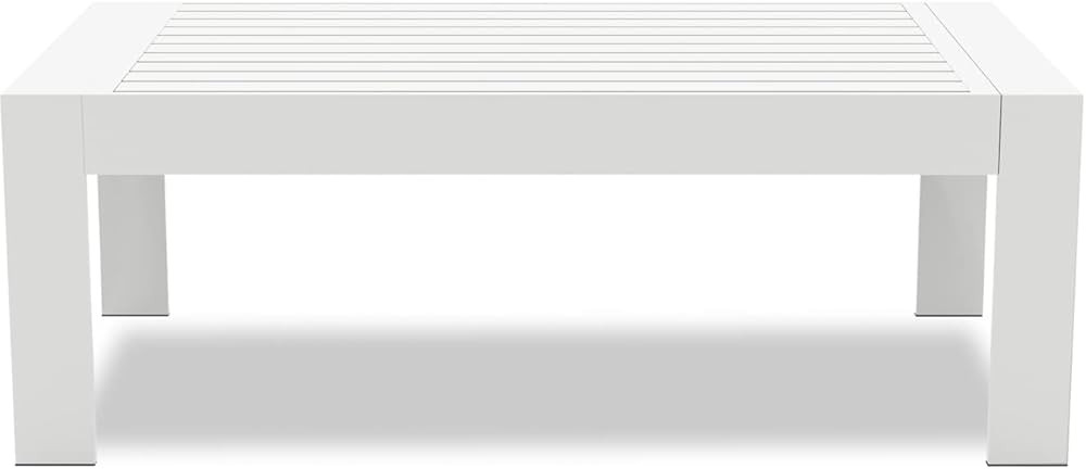 LayinSun Aluminum Outdoor Patio Coffee Table Modern Rectangle All-Aluminum End Table with Metal F... | Amazon (US)