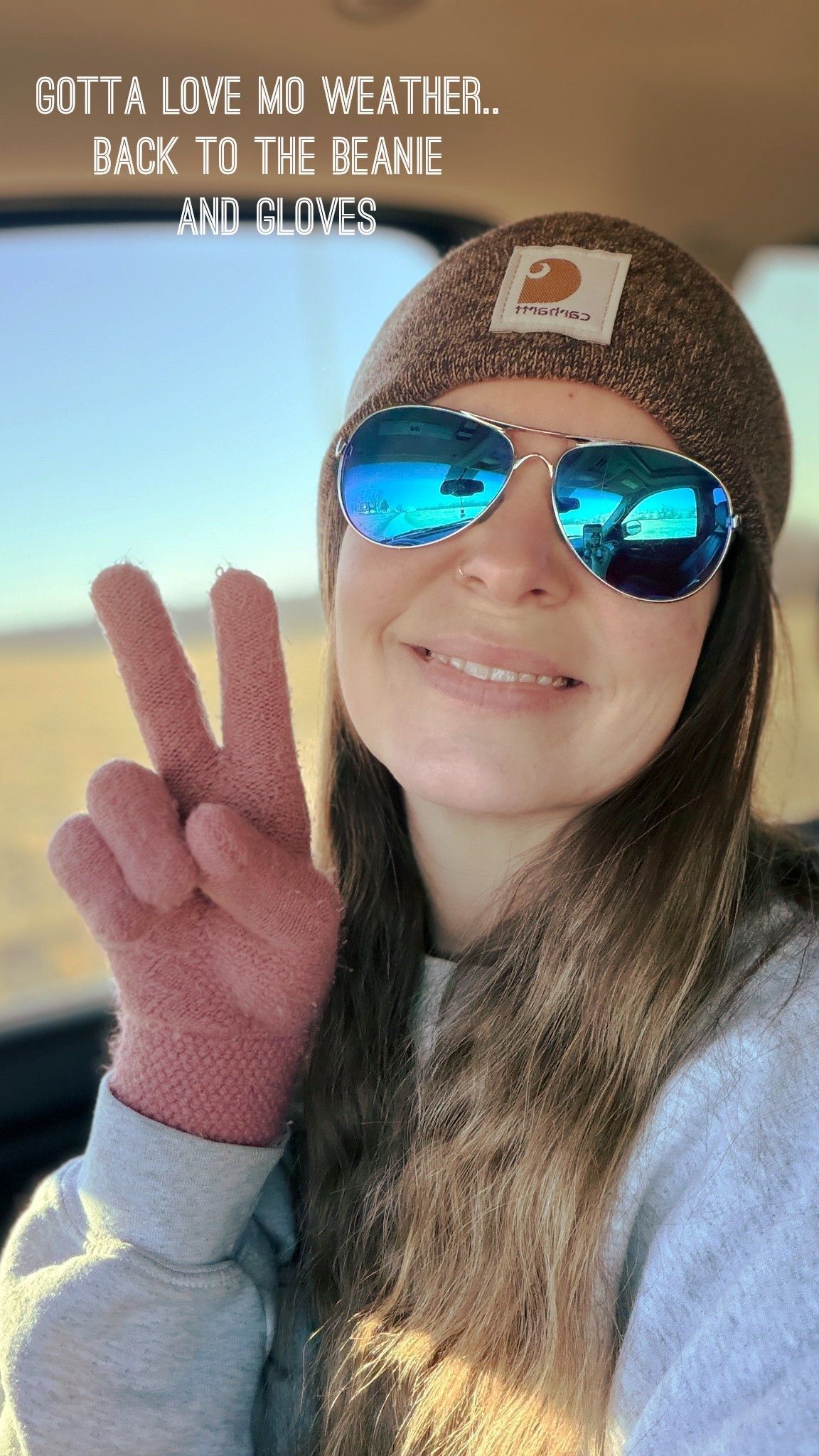 MO always teases us with nice weather and then BAM back to freezing cold! 
@carhartt beanie

#LTKmomlife #LTKOver40 #LTKootd