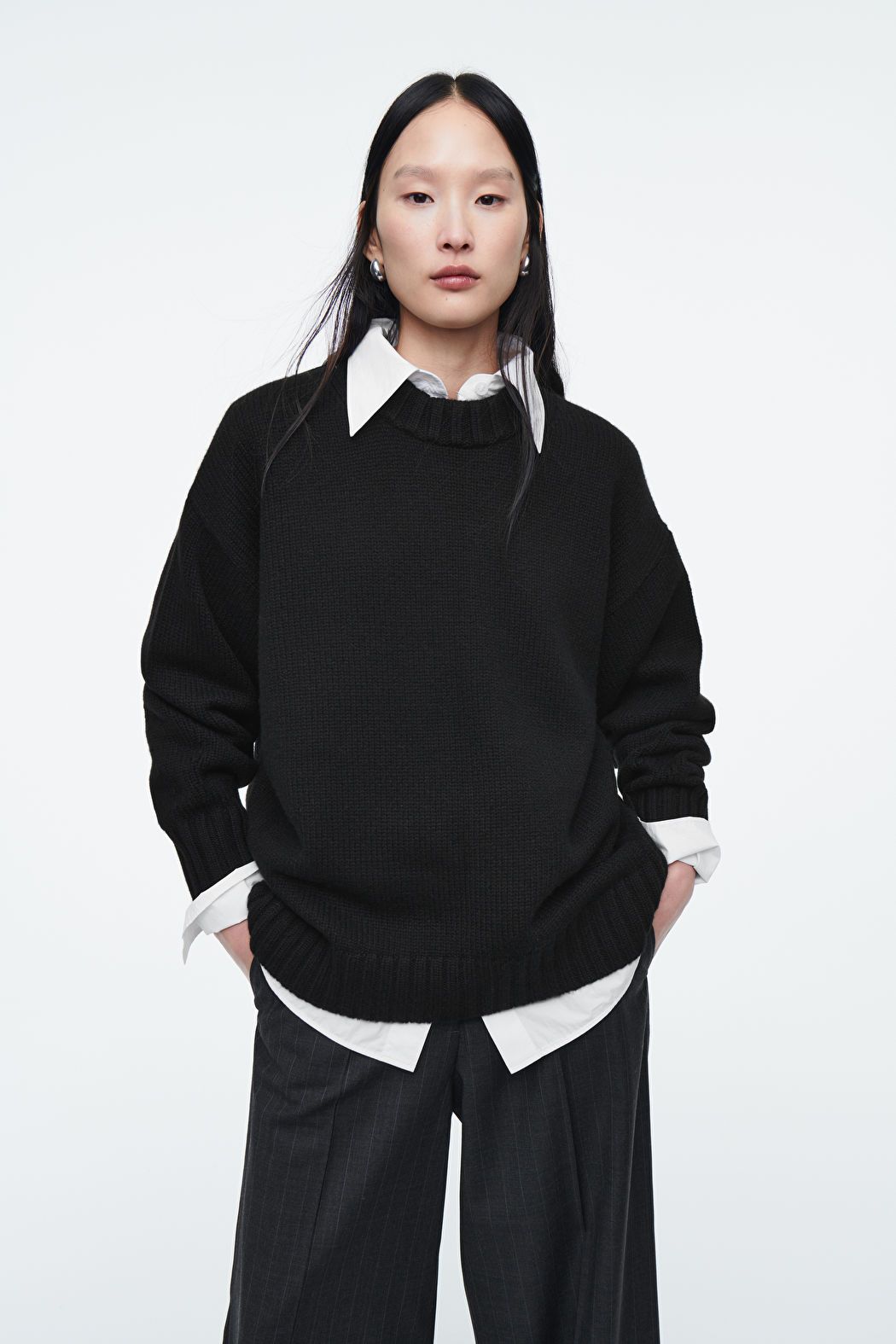 CHUNKY PURE CASHMERE CREW-NECK JUMPER | COS UK