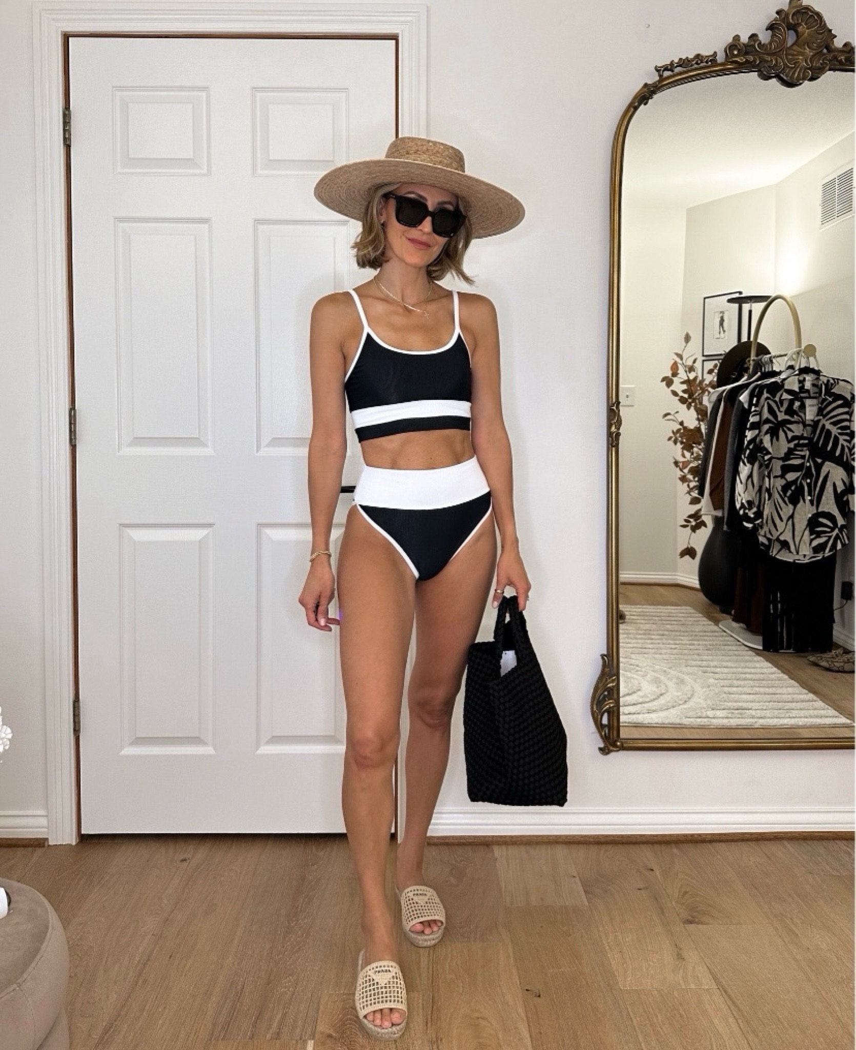 Heading on a beach vacation or just dreaming of one? Look forward to spring and summer or prep for your next resort wear-worthy trip by treating yourself to a new swimsuit. This black and white color blocked bikini is still in stock and I appreciate that it offers good coverage without sacrificing style! Pair it with some raffia slide sandals, a wide brimmed hat, and a trusted tote bag for the ultimate day in the sun. 

#LTKOver40 #LTKStyleTip #LTKSwim