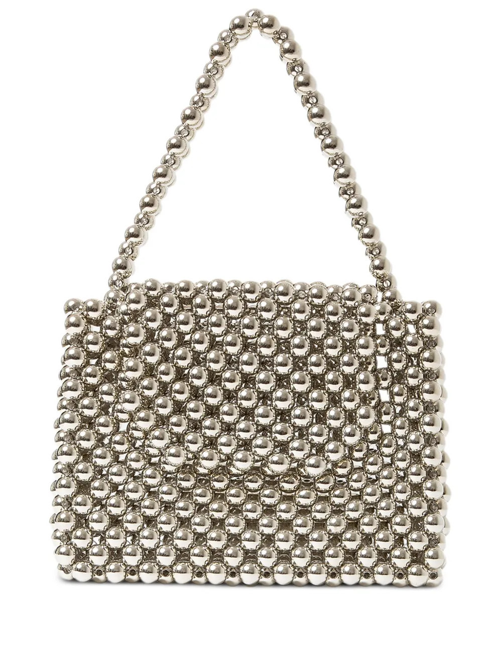0711 Ani beaded tote bag - Silver | Farfetch Global