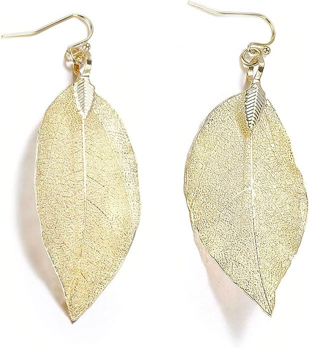 BOUTIQUELOVIN Filigree Long Leaf Pendant Dangle Necklace and Earring Jewelry Set Fashion Gifts fo... | Amazon (US)