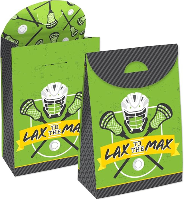 Big Dot of Happiness Lax to the Max - Lacrosse - Gift Favor Bags - Party Goodie Boxes - Set of 12 | Amazon (US)