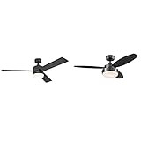Westinghouse Lighting 7205900 Alta Vista 52-Inch Matte Black Indoor Ceiling Fan, Dimmable LED Light  | Amazon (US)