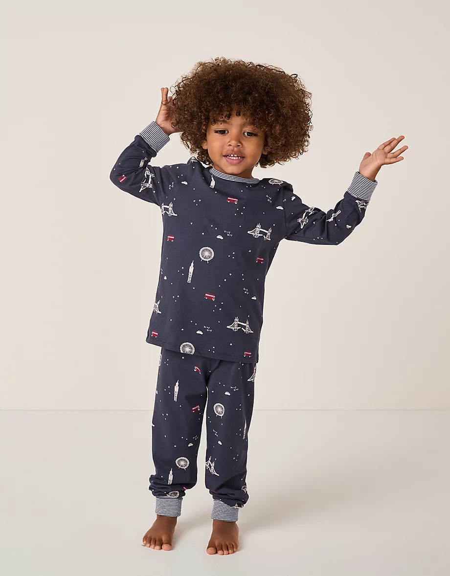 Organic Cotton Slim Fit Glow-in-the-Dark London Pyjamas (2–12yrs) | The White Company UK & ROW
