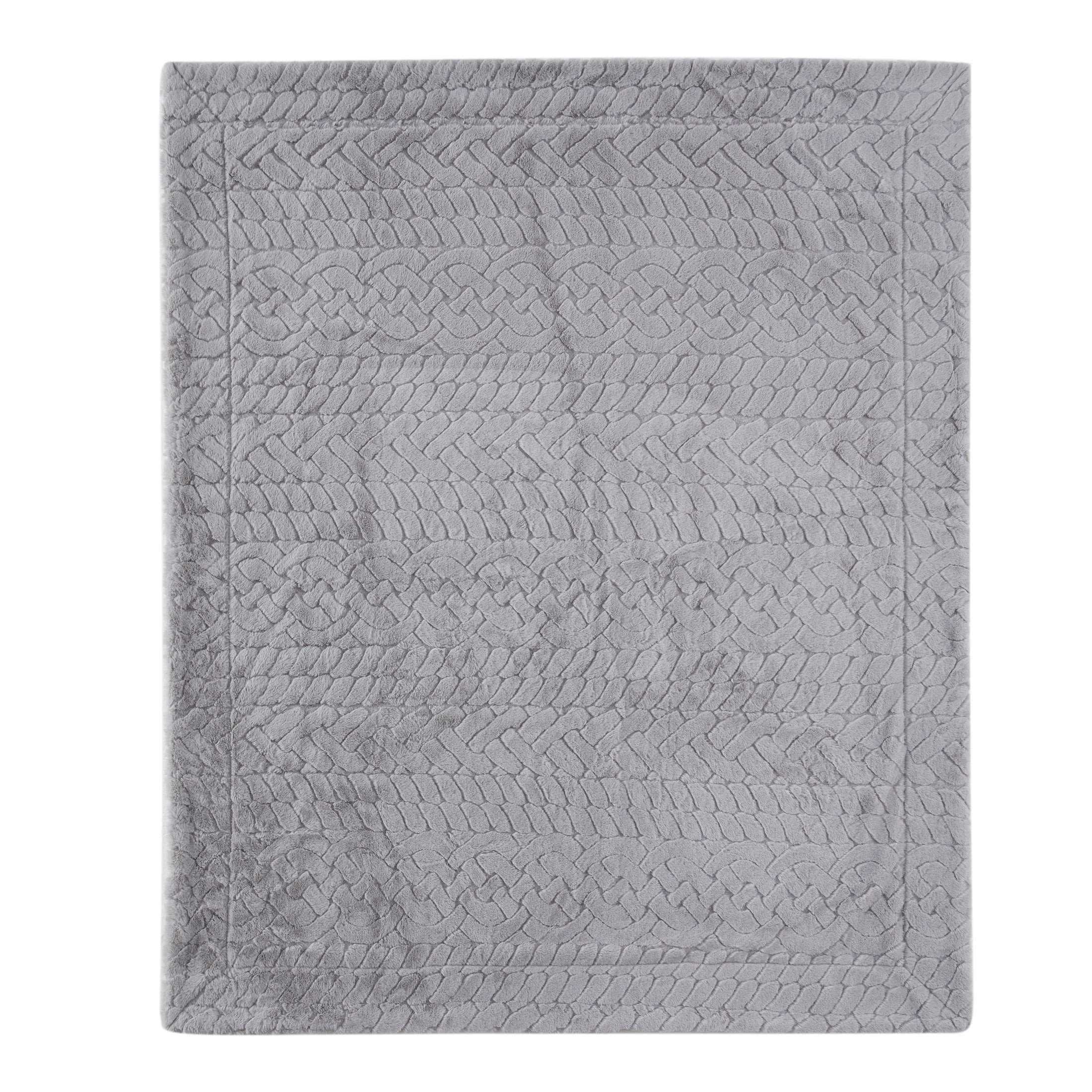 My Texas House Jessie Carved Faux Rabbit Fur Stripe Throw, Easy Wash, 50 x 60, Grey | Walmart (US)