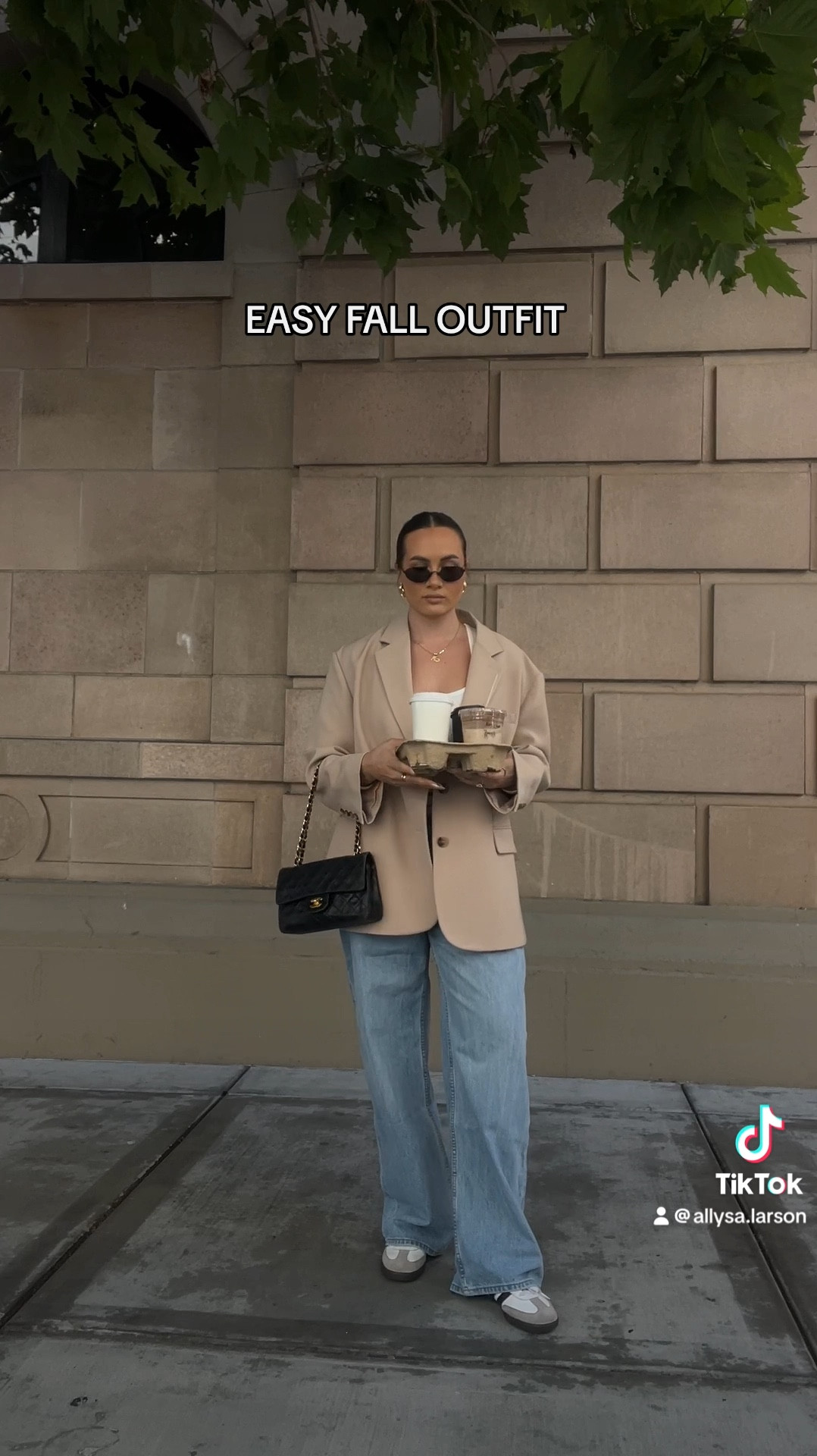 Styling Abercrombie’s low rise baggy jeans for fall - wearing an oversized neutral blazer, a classic white tank, and adidas sambas 

#LTKStyleTip #LTKSeasonal #LTKShoeCrush