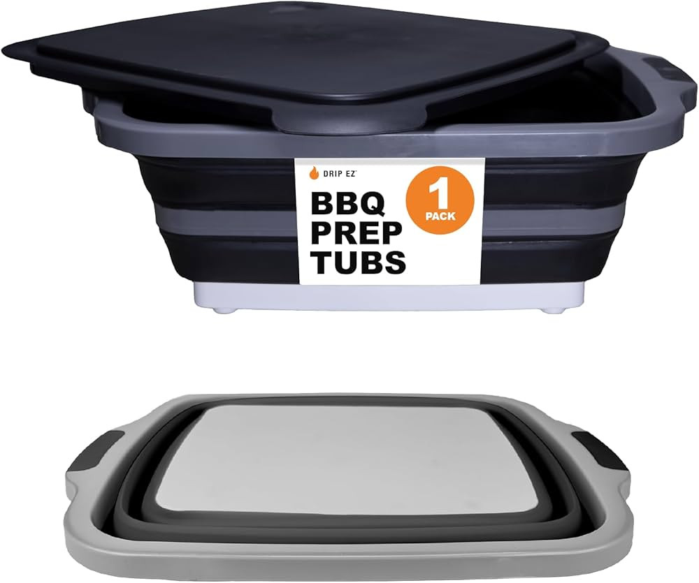 Drip EZ Collapsible BBQ Prep Tub - For Meal Prep, Marinating, Food Storage - Includes Cutting Boa... | Amazon (US)
