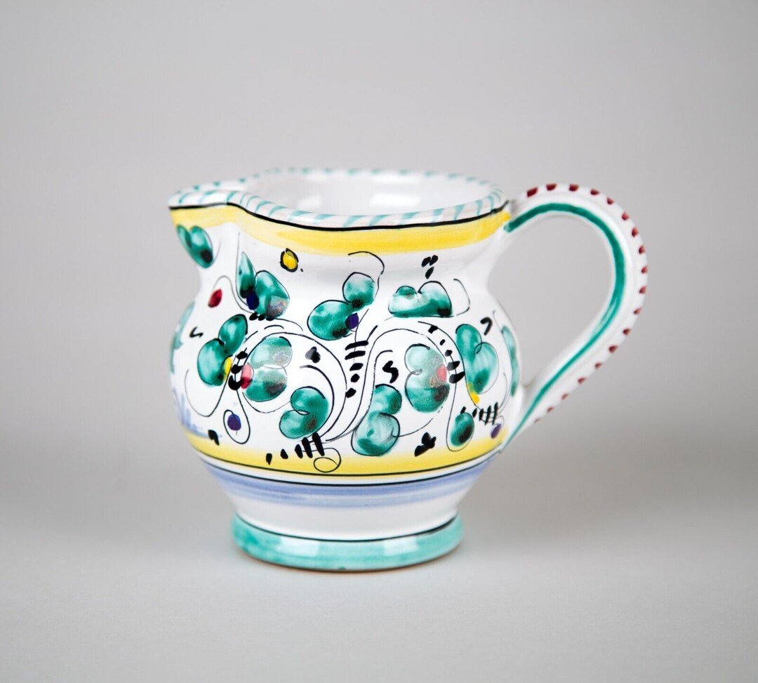 Fima Deruta Italy Hand Painted Majolica Ceramic Creamer Milk Jug Vintage - Etsy | Etsy (US)