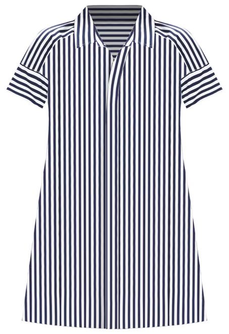 Striped Poplin Short Sleeve Pocket Shirtdress | LOFT