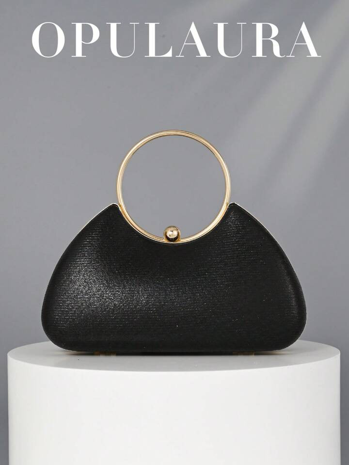 OpulAura Women's Metal-Feeling Luxury Evening Clutch Bag, Elegant Leather Party Handbag, Shiny Fo... | SHEIN