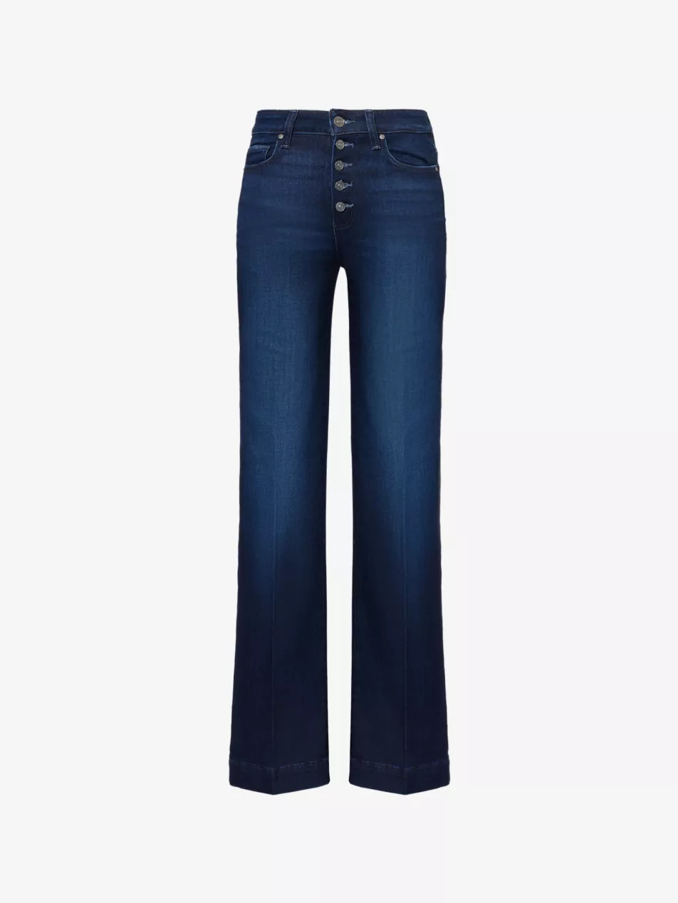 Leenah high-rise wide-leg stretch-denim jeans | Selfridges