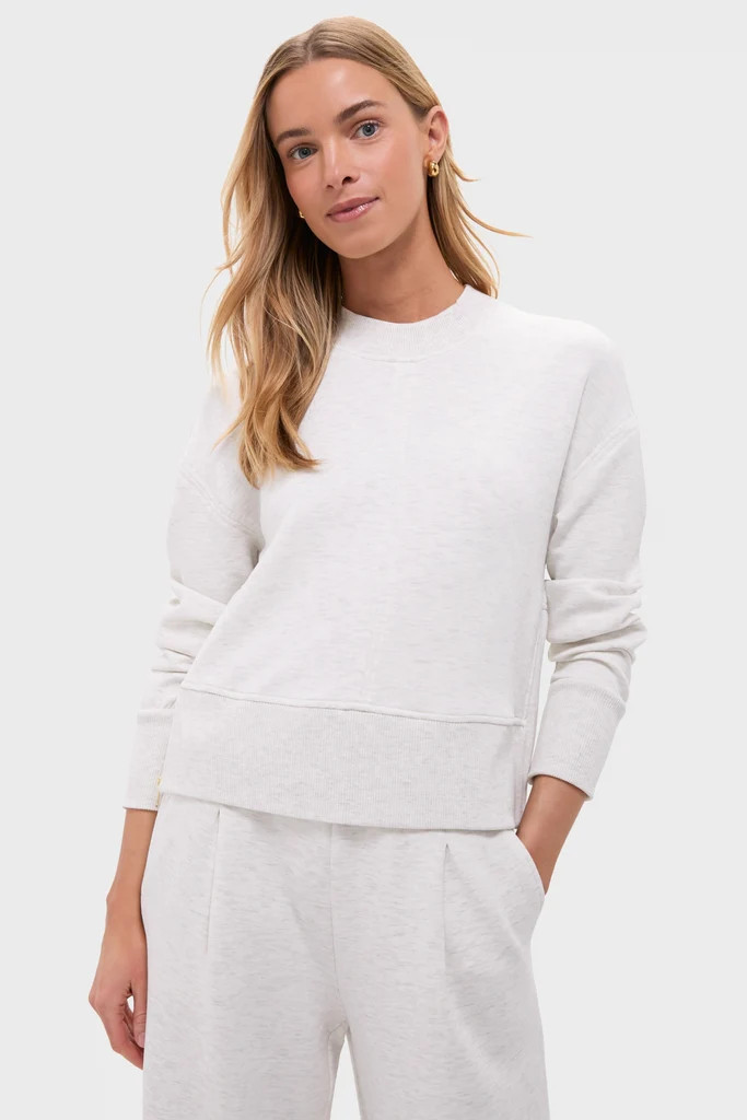 Ivory Marl Philippe Crop Sweatshirt | Tuckernuck (US)