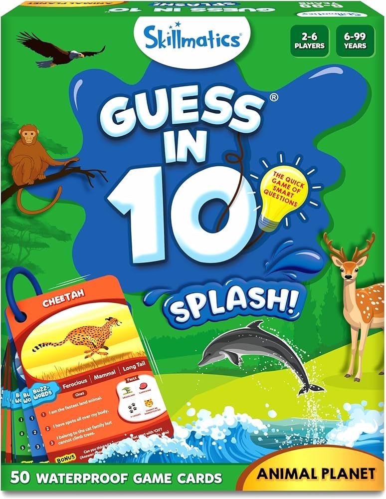 Skillmatics Card Game - Guess in 10 Splash, Perfect for Girls, Boys, Kids, Teens, Adults Who Love... | Amazon (US)