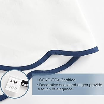 HIG Off White Chic King Bed Skirt - Easy Fit Scallop Edge Pleated Bedskirts, 14 Inch Drop Anti-Sl... | Amazon (US)