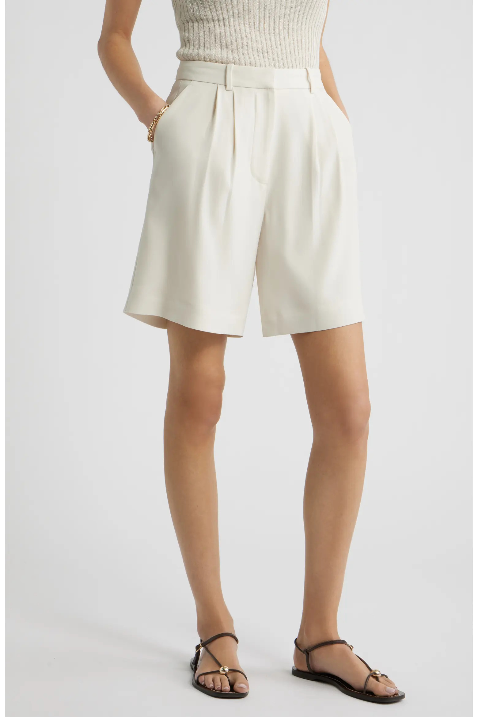 Pleat Front Trouser Shorts (Women) | Nordstrom | Nordstrom