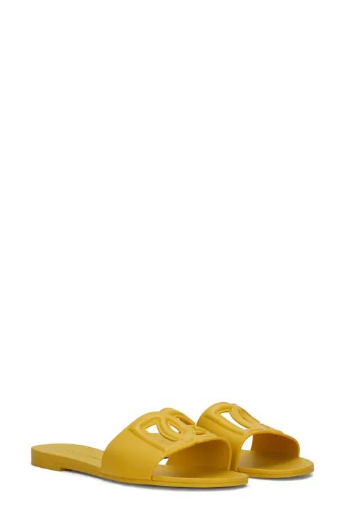 Dolce & Gabbana Bianca Interlock Slide Sandal in Yellow at Nordstrom, Size 11Us | Nordstrom