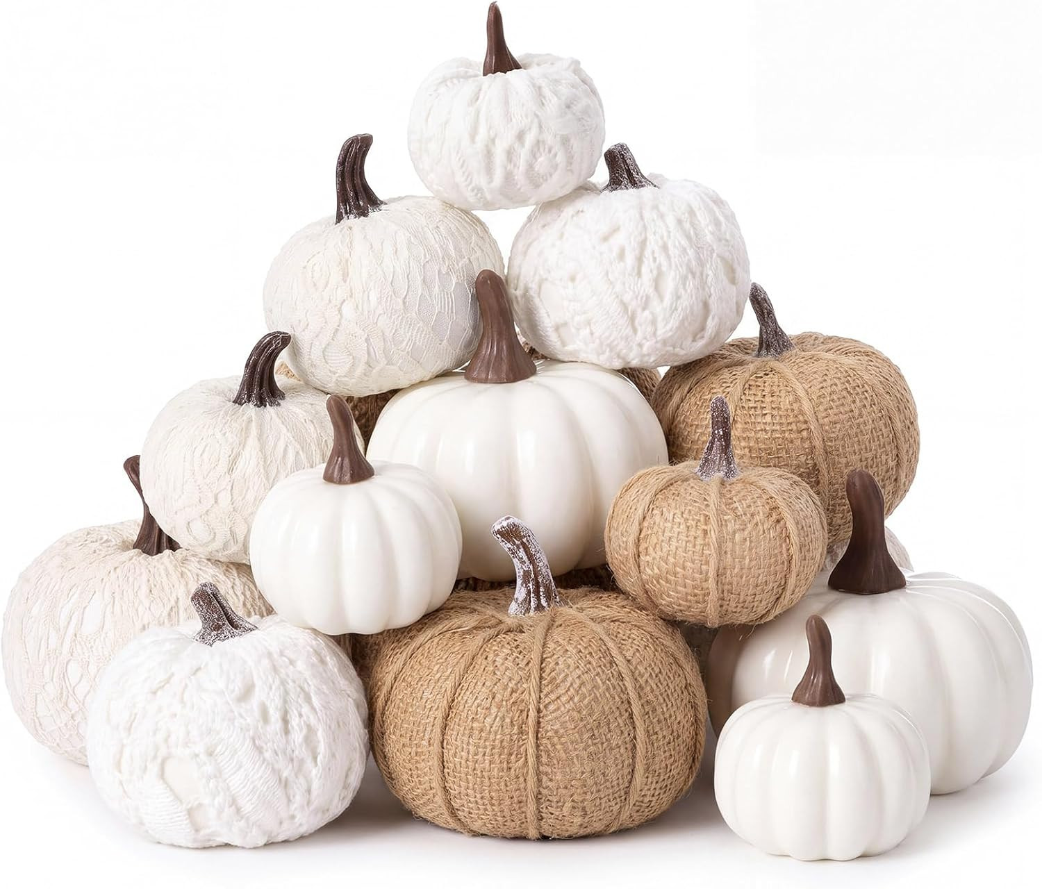 Blueweenly 12 Pcs Mini Pumpkins Fall Decor Set Assorted Fabric and Size | Amazon (US)