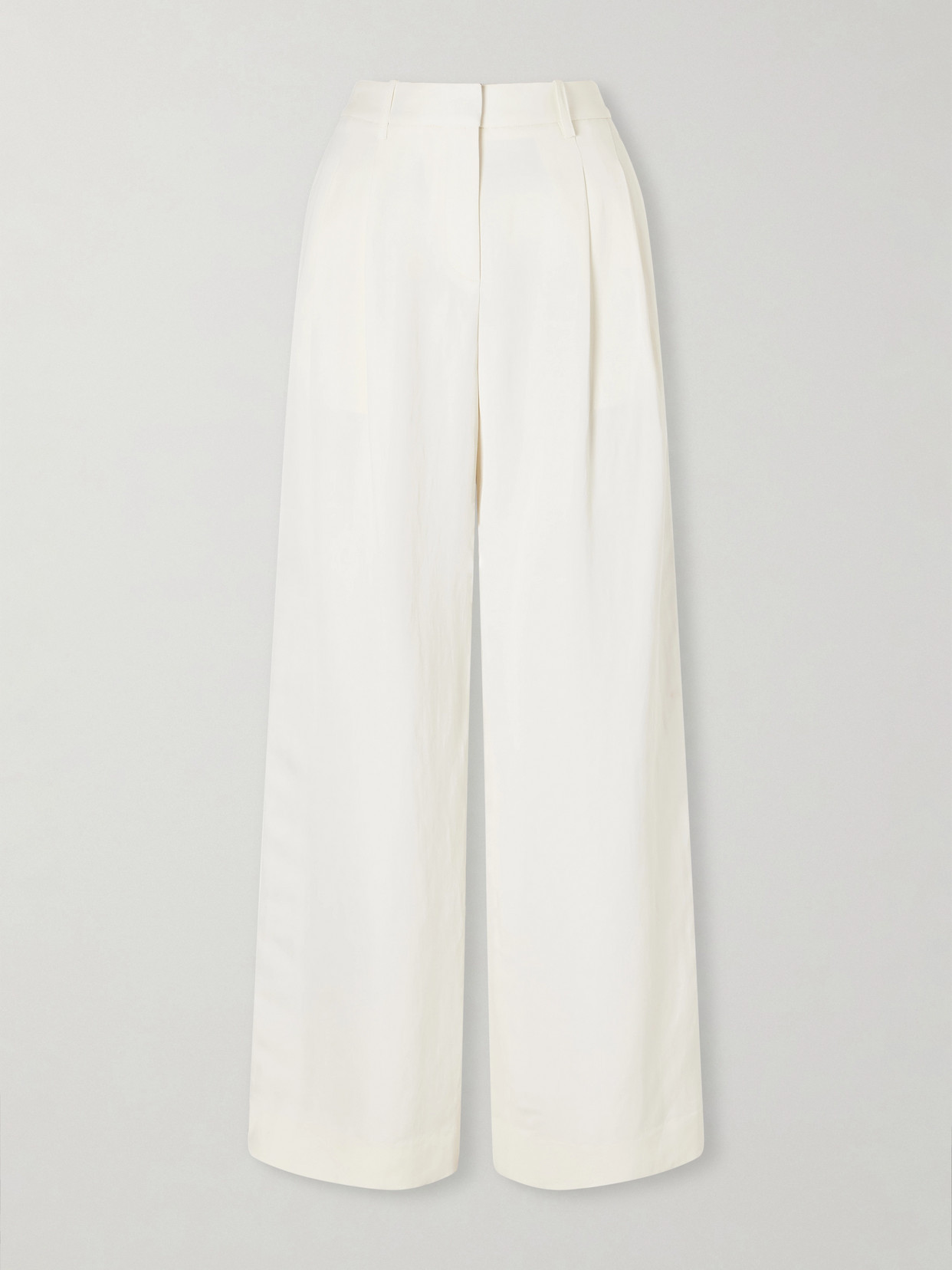 TWP - Sulli Pleated Striped Coated Woven Wide-leg Pants - White | NET-A-PORTER (UK & EU)