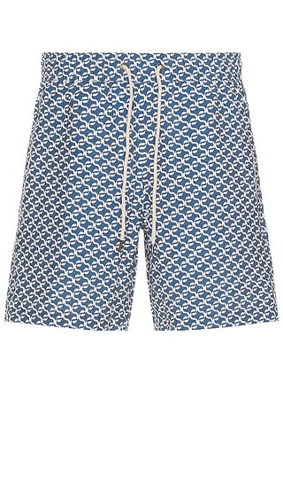 the Bayberry Swim Shorts in Navy Geo | Revolve Clothing (Global)