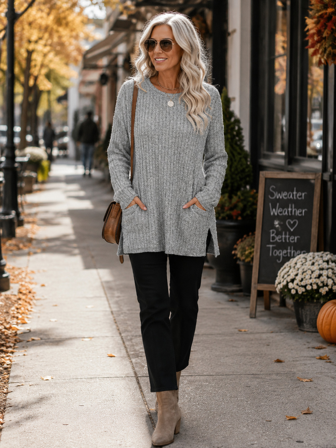 If you love longer tops for fall, this gray Amazon sweater is such a good find. The relaxed tunic length, soft ribbed texture, and pockets make it look cute while still being incredibly easy to wear. Pair it with black pants or leggings and ankle boots for one of those comfy fall outfits women over 50 that works for everything from errands to weekend plans.

#FallOutfitsWomenOver50 #AmazonSweaters #TunicSweater #GraySweater #AmazonFashionFinds #WomenOver50Fashion #FallOutfitIdeas #Over50Style #CasualFallOutfit #AmazonFallFashion #LeggingsOutfit #CozyFallStyle 

 #LTKSeasonal #LTKU #LTKSaleAlert