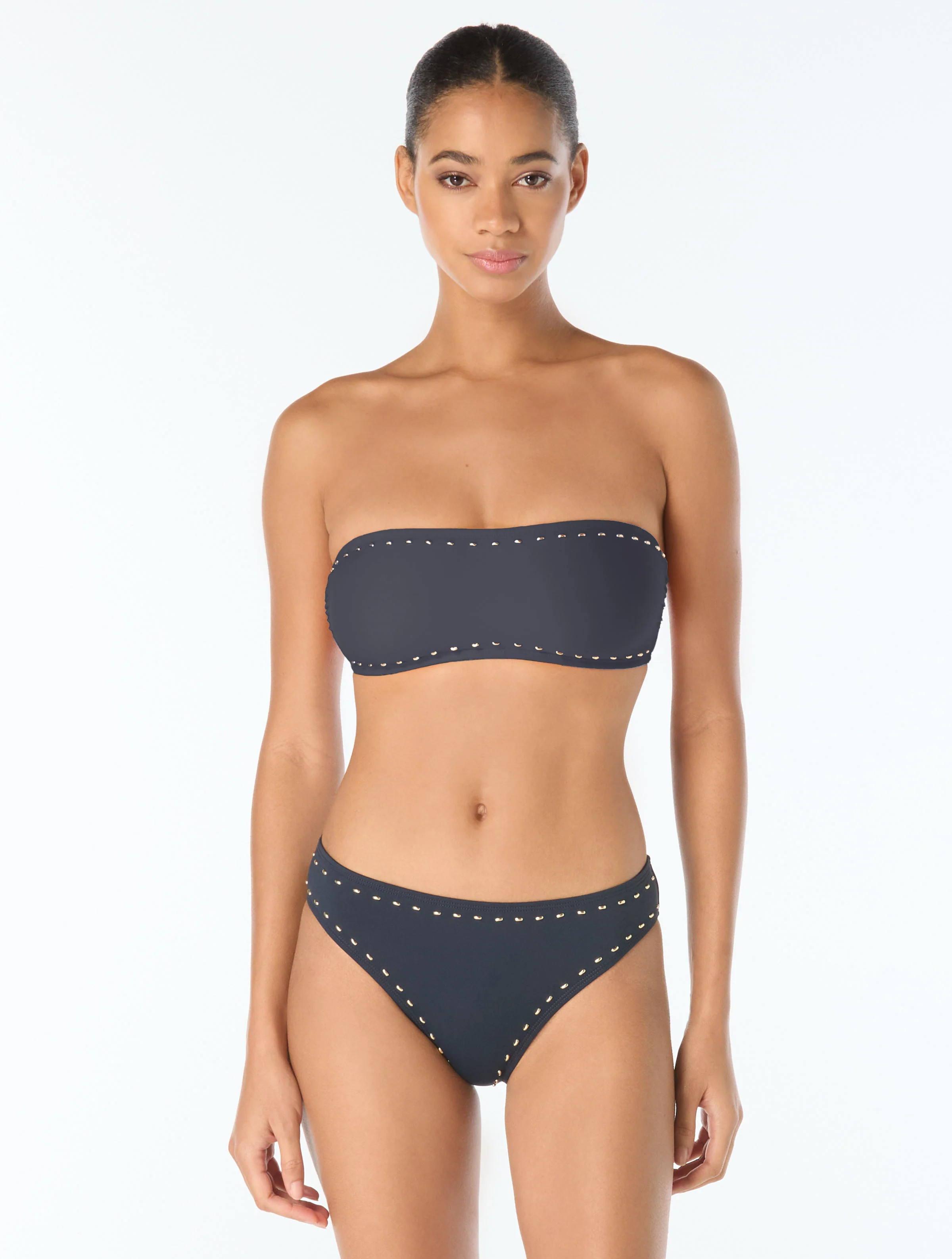 Michael Kors Bandeau Bikini Top - Half Moon Studs | Beach2Ocean