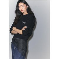 Stradivarius Knitted jumper with padded shoulders Black S | Stradivarius (UK)