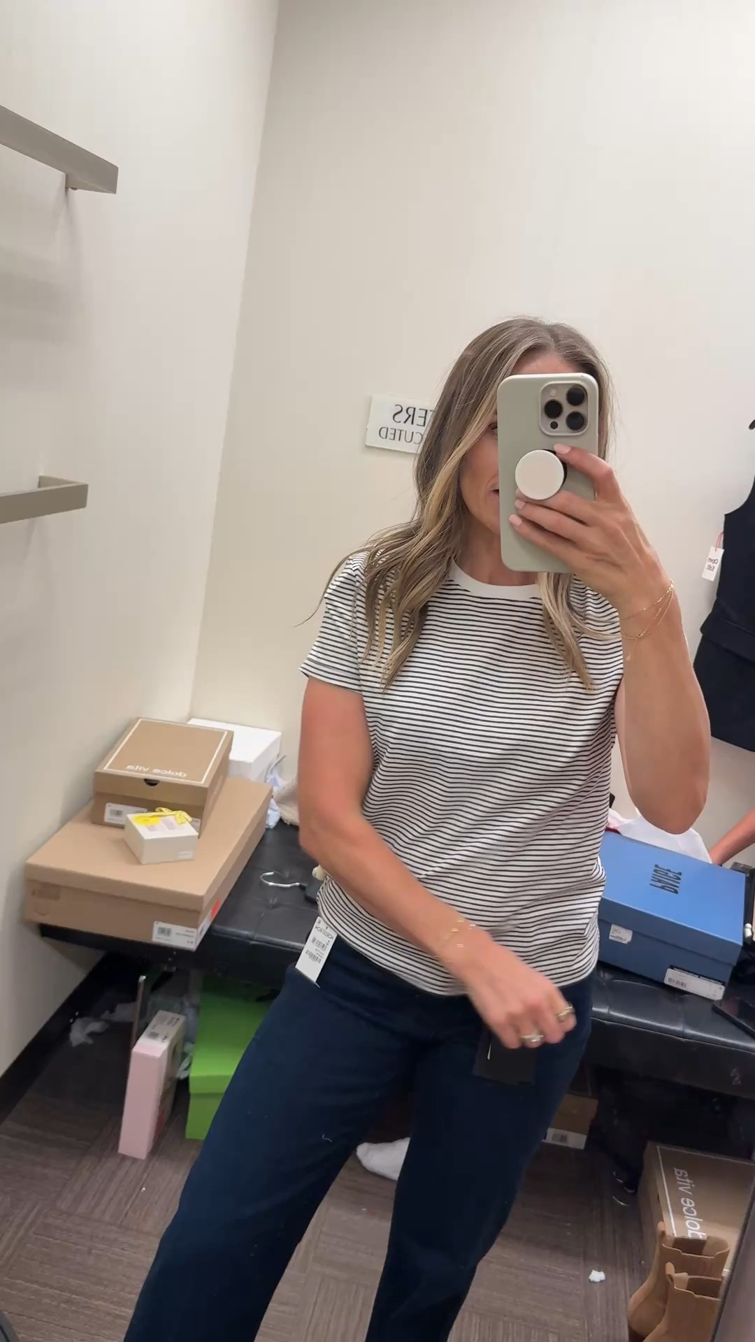 This striped tee is a great closet essential. I sized up to a medium. It’ll be cute with jeans, under a blazer or with shorts now when it’s a million degrees this summer  

#LTKSaleAlert #LTKOver40