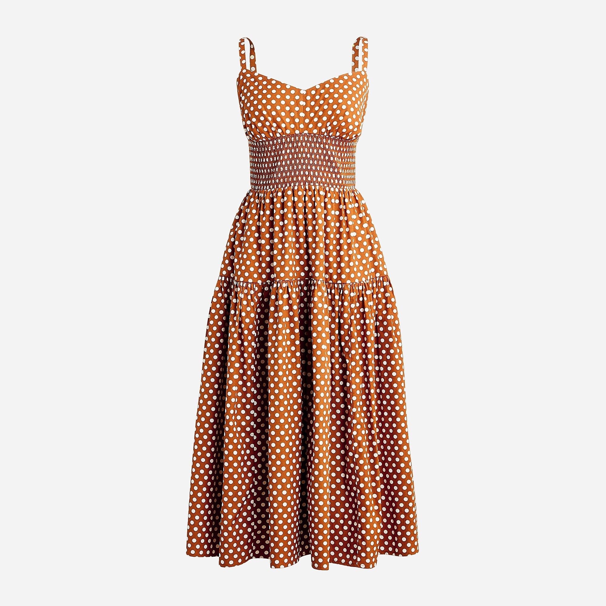 Smocked sweetheart dress in classic dot | J.Crew US