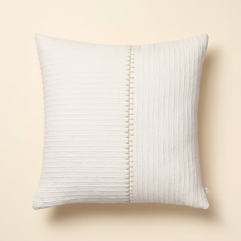18"x18" Textured Stitch Stripe Square Throw Pillow - Hearth & Hand™ with Magnolia | Target
