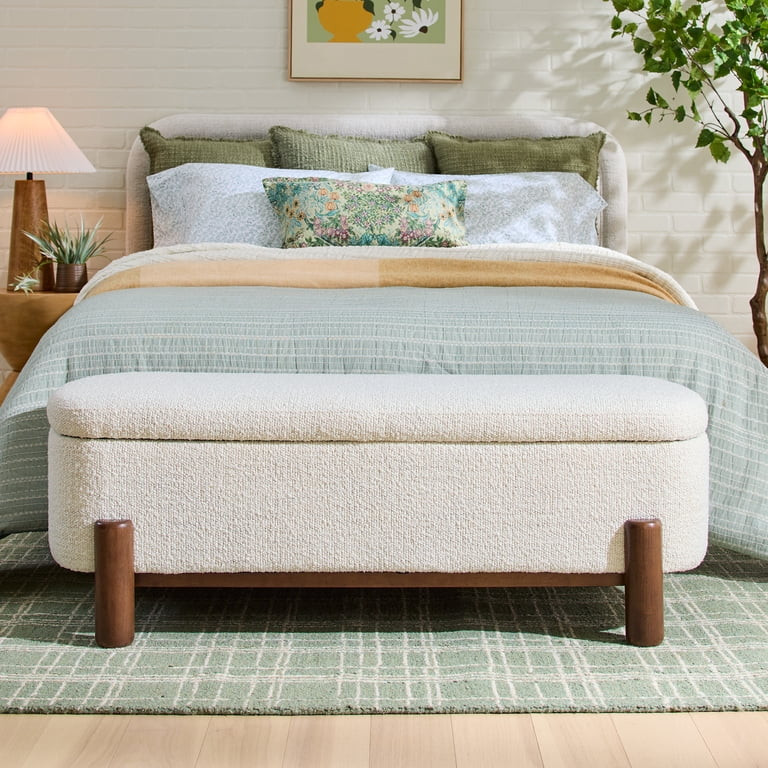 Better Homes & Gardens Adlin Storage Bench, Cream Boucle | Walmart (US)