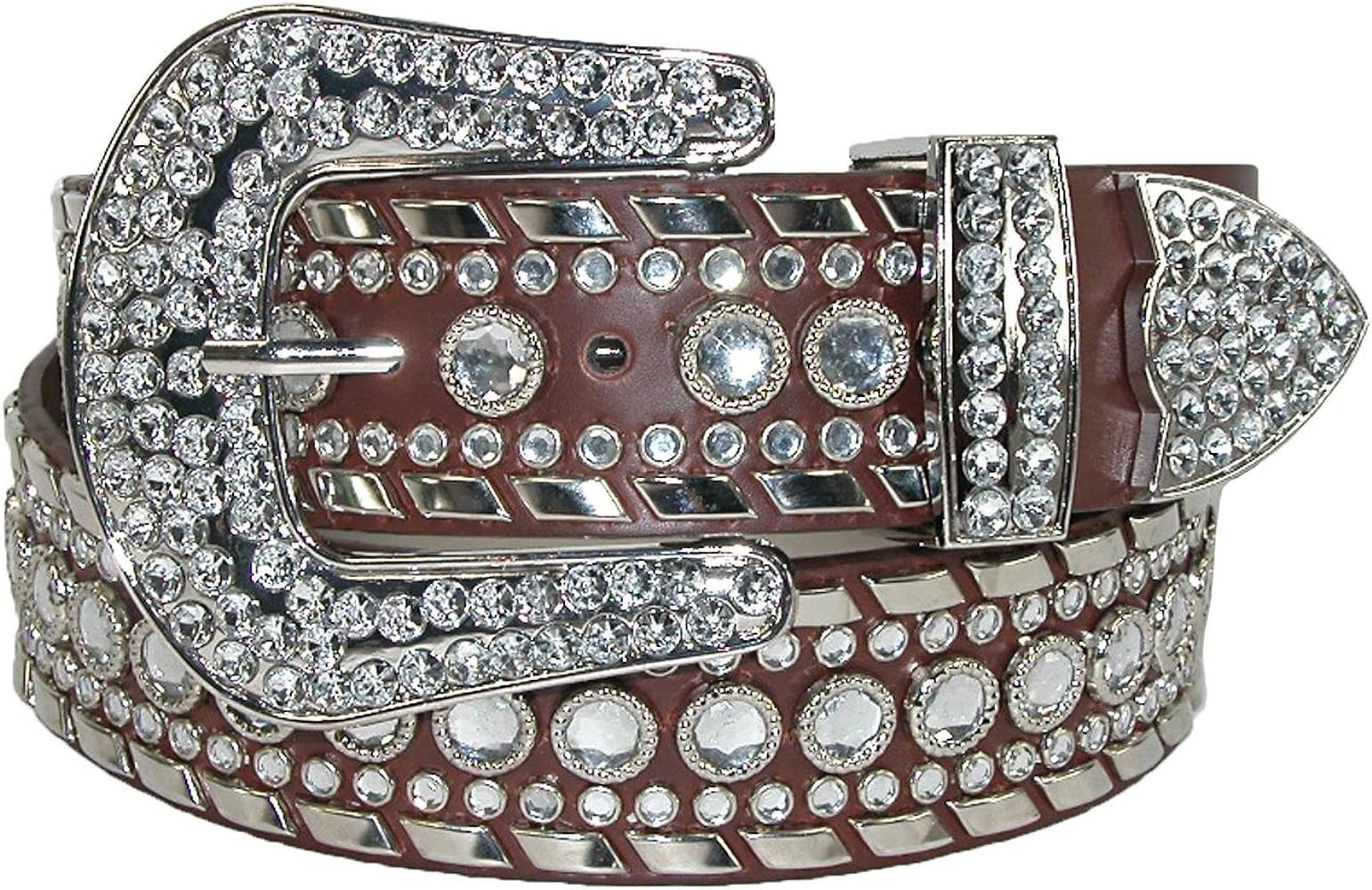 CTM® Women's 1 1/2 Inch Western Rhinestone Belt (Plus Size Available) | Amazon (US)