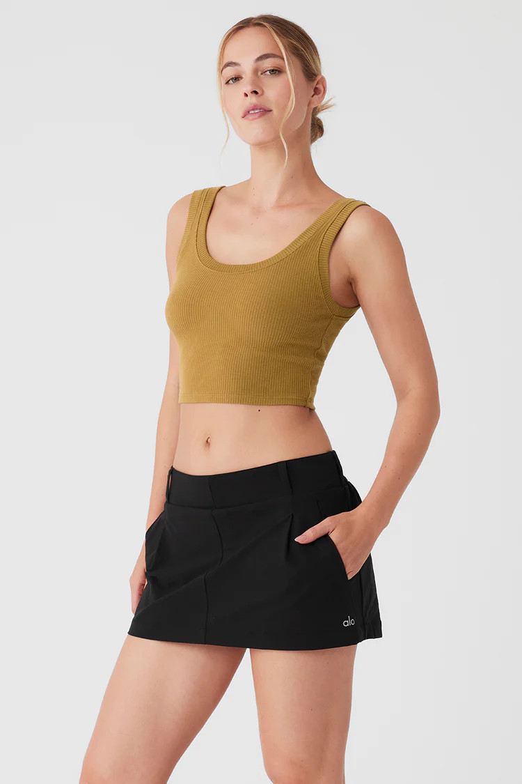 Ribbed Wellness Tank - Golden Olive Branch | Alo Yoga (US)
