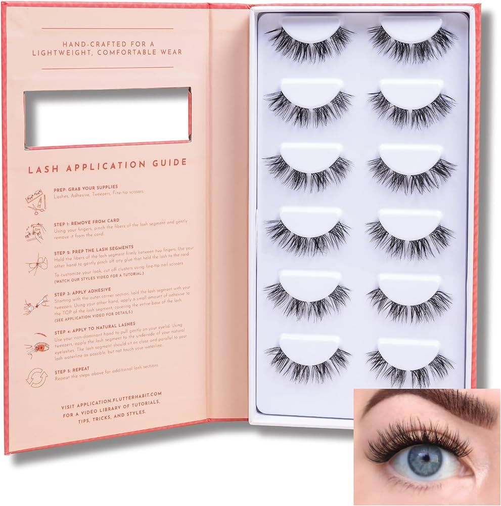 FlutterHabit The Sweetheart Curly Lashes - DIY lash Extensions [1 month] - Fluffy Lash Clusters f... | Amazon (US)