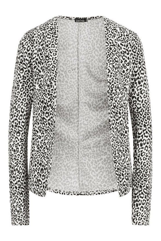 Tall Monochrome Leopard Print Blazer | Boohoo.com (US & CA)