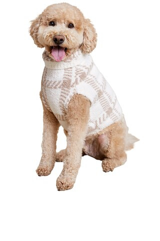 Barefoot Dreams CozyChic Plaid Pet Sweater in Cream & Tan from Revolve.com | Revolve Clothing (Global)