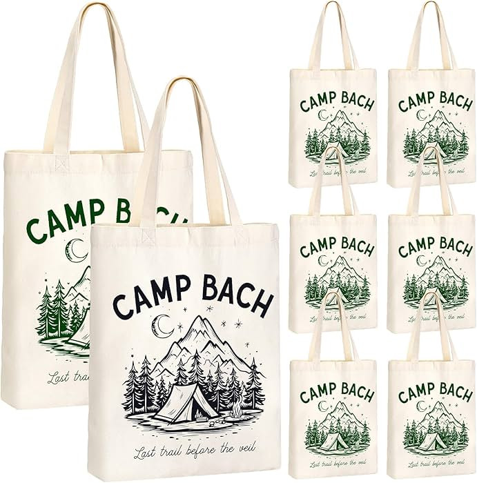 Aliceset 8 Pieces Bridesmaid Tote Bags Reusable Canvas for Bachelorette Bridesmaid Gift Bags Brid... | Amazon (US)