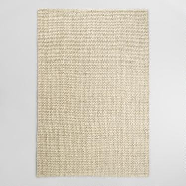 Bleached Ivory Basket Weave Jute Area Rug | World Market