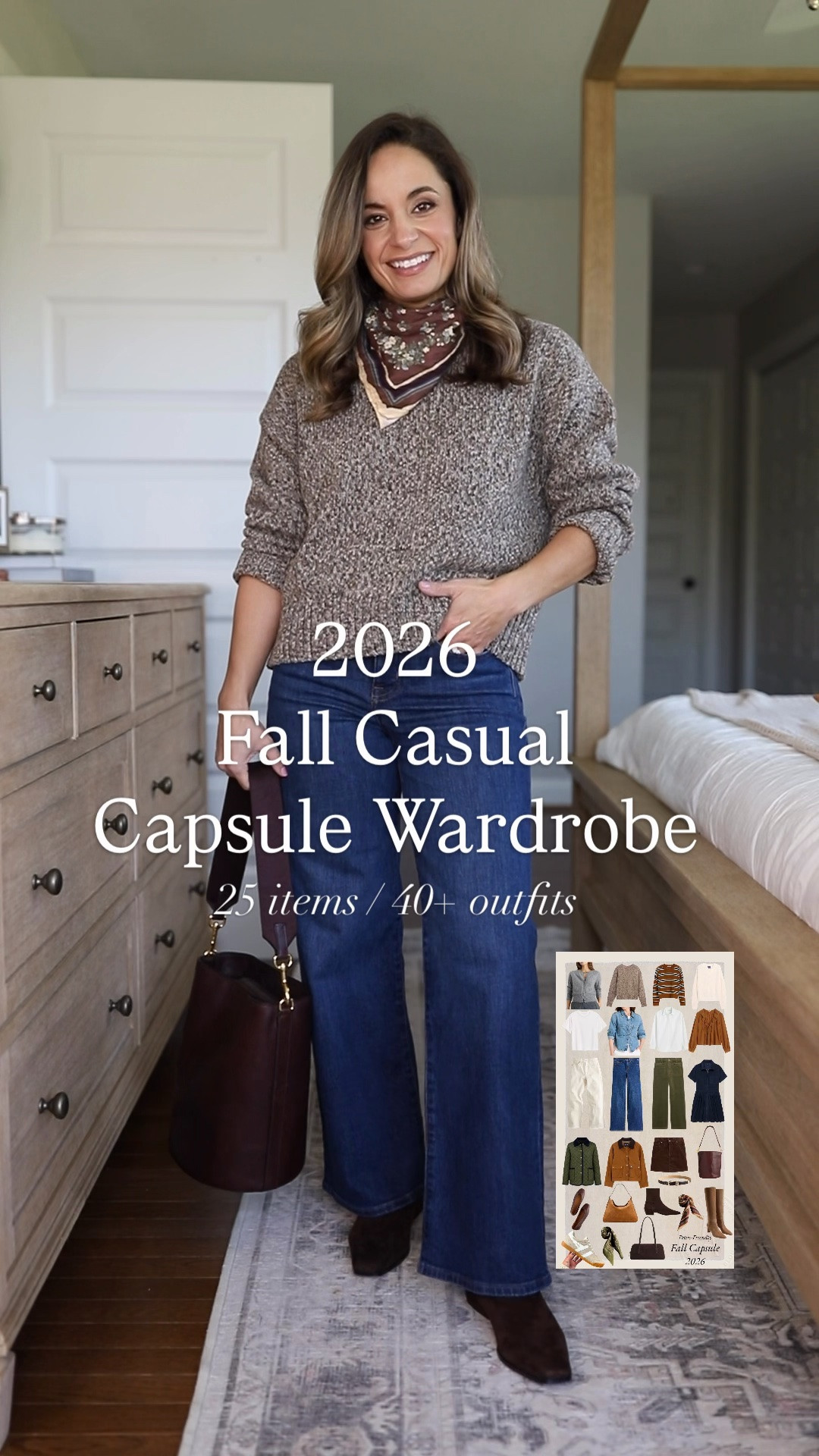 The fall 2026 casual capsule wardrobe! 

I filmed 40+ outfits with these pieces today. I can’t wait to share them with you. 

Gray Cardigan (Quince): xs 
Striped Sweater (Madewell): xs 
Brown Marled Sweater (Gap): petite xs 
White Sweater (Gap): petite xs 
White T-Shirt (Old Navy): petite xs 
Denim Top (Target): small (sized up) 
White Button Down (Quince): xs 
Orange Top (Madewell): xxs 
Ecru Jeans (Madewell): 24 / 10 7/8” rise / 27” inseam (they also come in petite with a 10 3/8” rise / 25” inseam) 
Dark Wash Jeans (J.Crew Factory): petite 24 / 10” rise / 28” inseam 
Corduroy Pants (BR Factory): petite 25 / 10” rise / 28” inseam 
Corduroy Dress (J.Crew): 00 (also comes in petite) 
Green Jacket (Ann Taylor): petite xxs 
Field Jacket (Madewell): xxs 
Corduroy Skirt (Gap Factory): 25 - sized up 

Included shoes are all true to size 

For size comparison, I’m 4’10” 105lbs. My measurements are 32”, 24”, 36”. I typically wear petite xxs/00/24 and have a 25” ankle inseam and a 27.5-28” full length inseam.

#LTKPetite