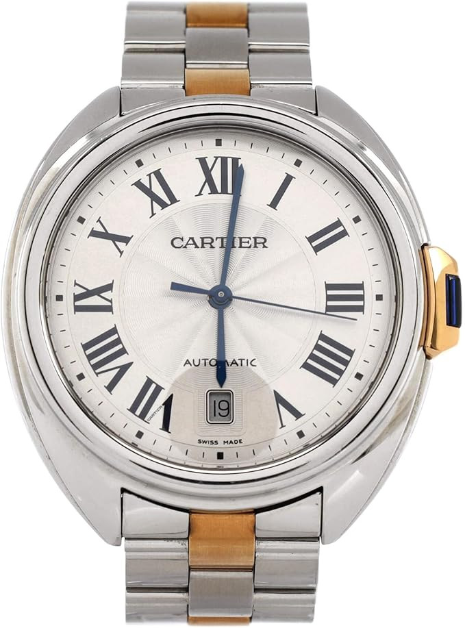 Amazon.com: Cartier, Pre-Loved Cle de Cartier Automatic Watch Stainless Steel and Rose Gold 40 : ... | Amazon (US)