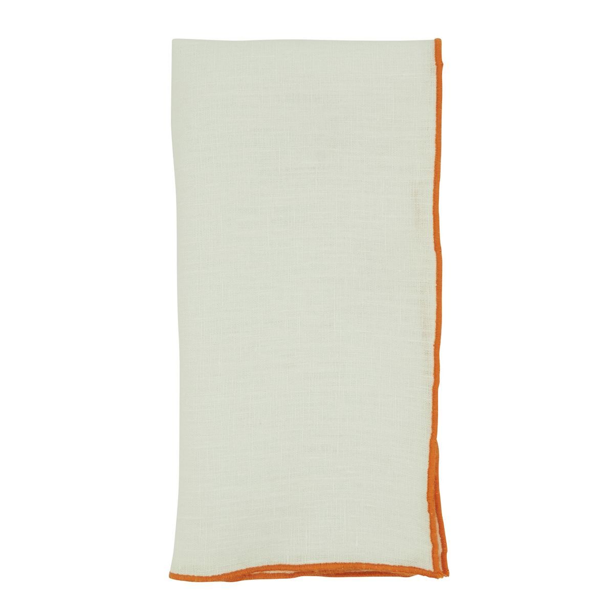 Saro Lifestyle Stitched Border Stonewashed Linen Napkins (Set of 4) | Target