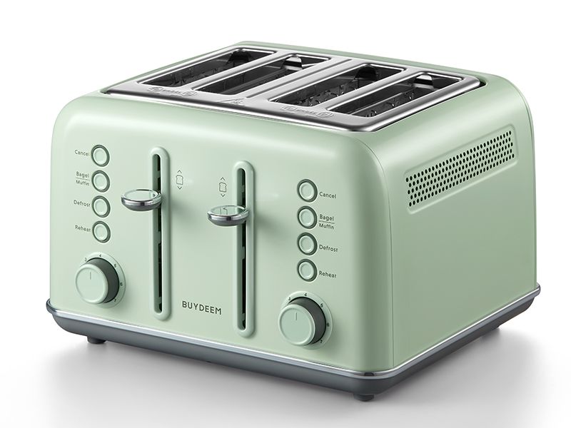 BUYDEEM DT640 4-Slice Toaster, Extra Wide Slots, Retro Stainless Steel with High Lift Lever, Bage... | Amazon (US)